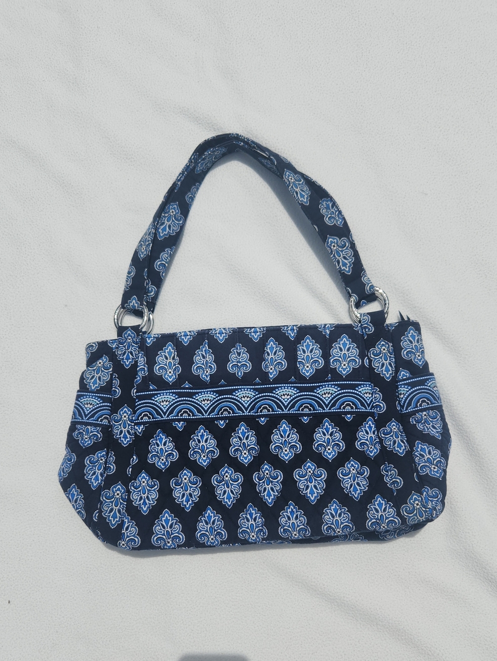 Vera Bradley Quilted Cotton Shoulder Bag Blue Medallion Paisley Tote